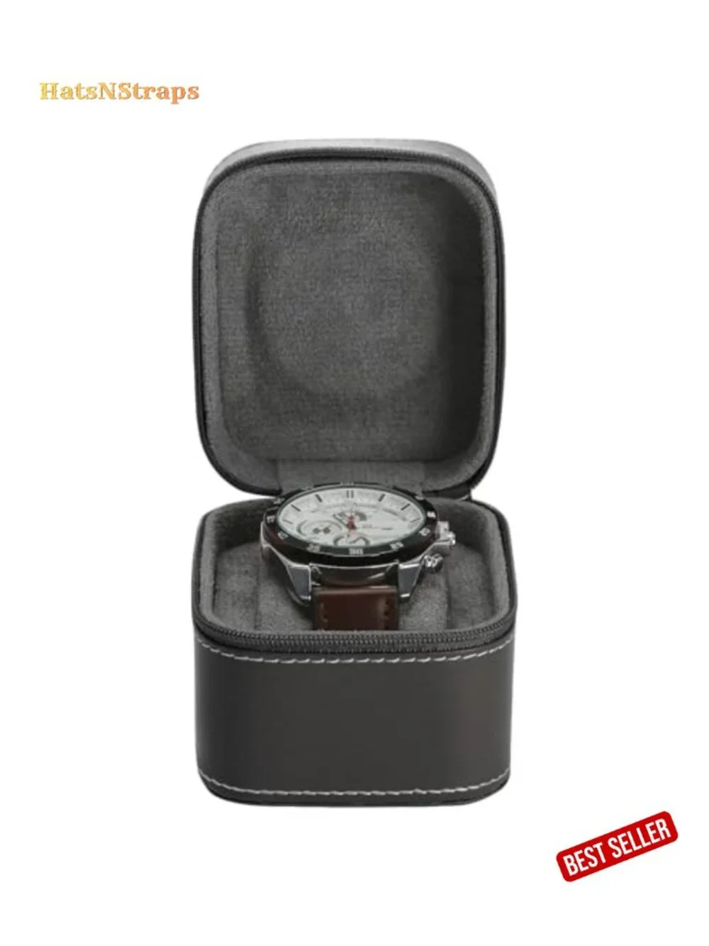 Portable Watch Travel Case with Removable Pillow, Zipper Closure